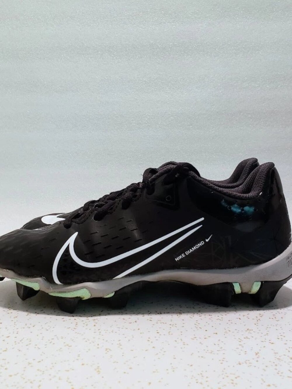 Nike Hyperdiamond 4 Keystone Softball Cleats Black Mint Kids Size 5Y Fastflex